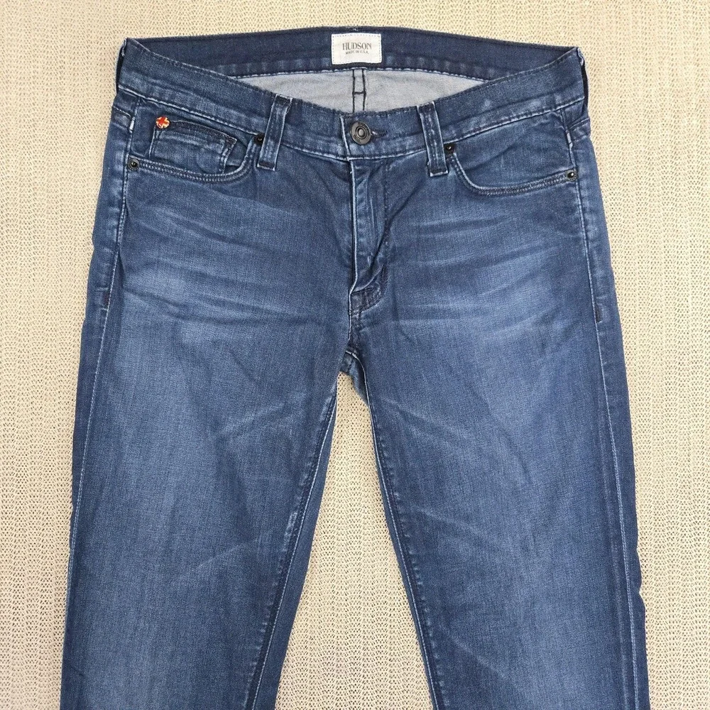 Hudson Jeans Womens 27 Blue Skinny Medium Wash Stretch Denim Pants Casual‎